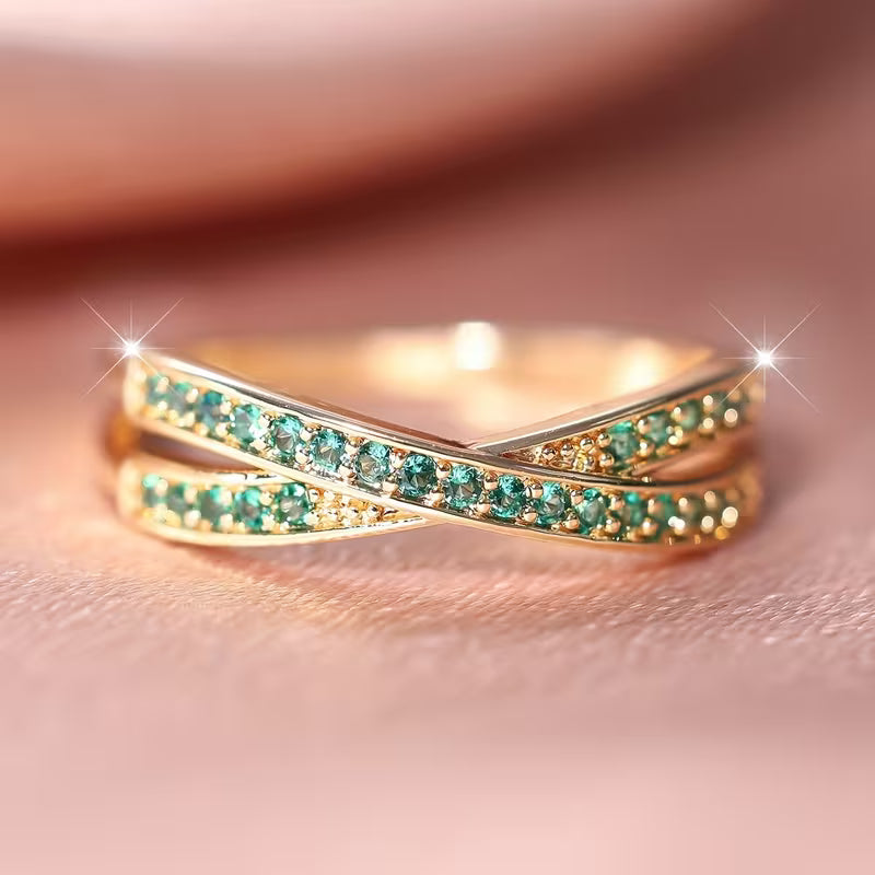 Smaragden Flow Ring | Goud