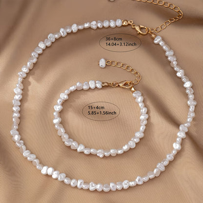 Barokke Parel Ketting & Armband Set