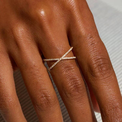 Nia Gouden Diamanten Kruis Ring