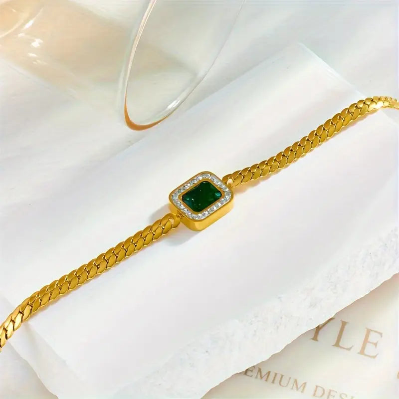 Gouden Smaragden Schakelarmband