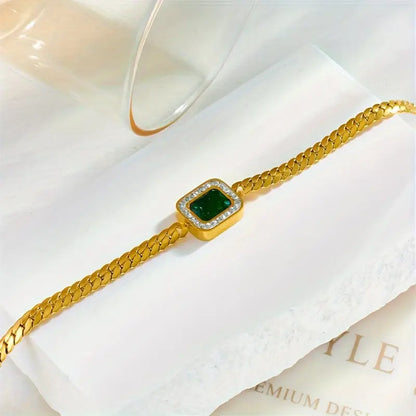 Gouden Smaragden Schakelarmband