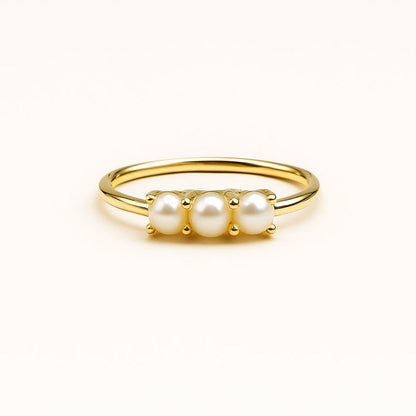 Triple Parel Gouden Ring