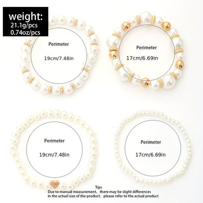 Parel Stacking Armband Set van 4