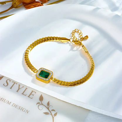 Gouden Smaragden Schakelarmband