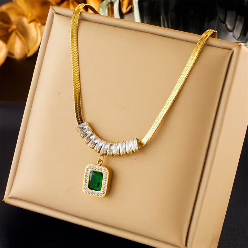 Regalia Prism Smaragden Ketting | Goud