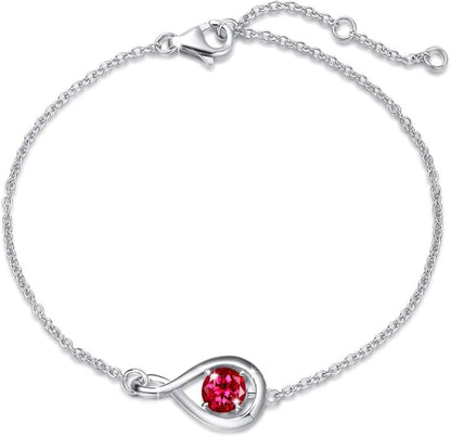 Robijnen Infinity Armband | Witgoud
