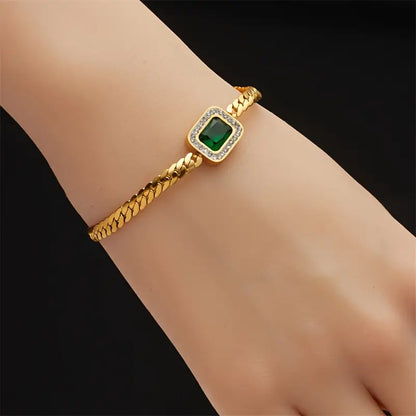 Gouden Smaragden Schakelarmband