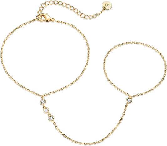 Kralen Handchain Armband | Goud