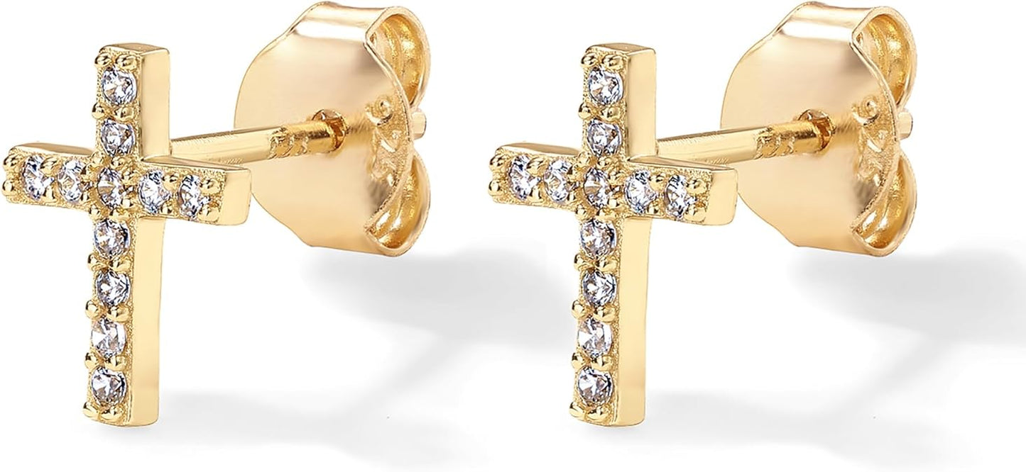 Paved Kruis Studs | Goud