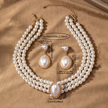 Vintage Parel Strand Sieraad Set