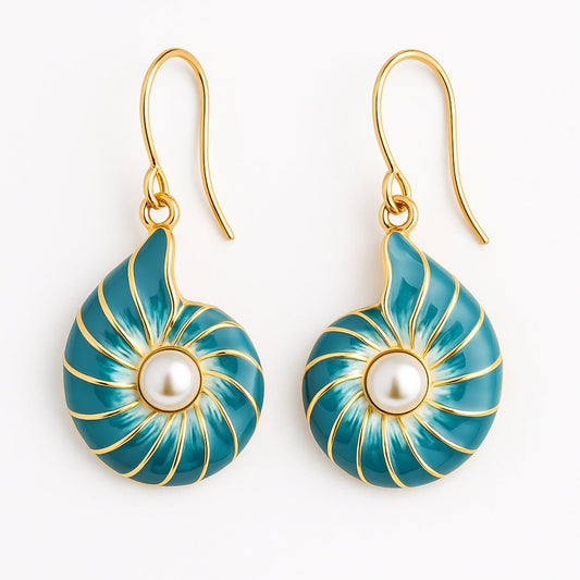 Seashell Parel Gouden Oorbellen