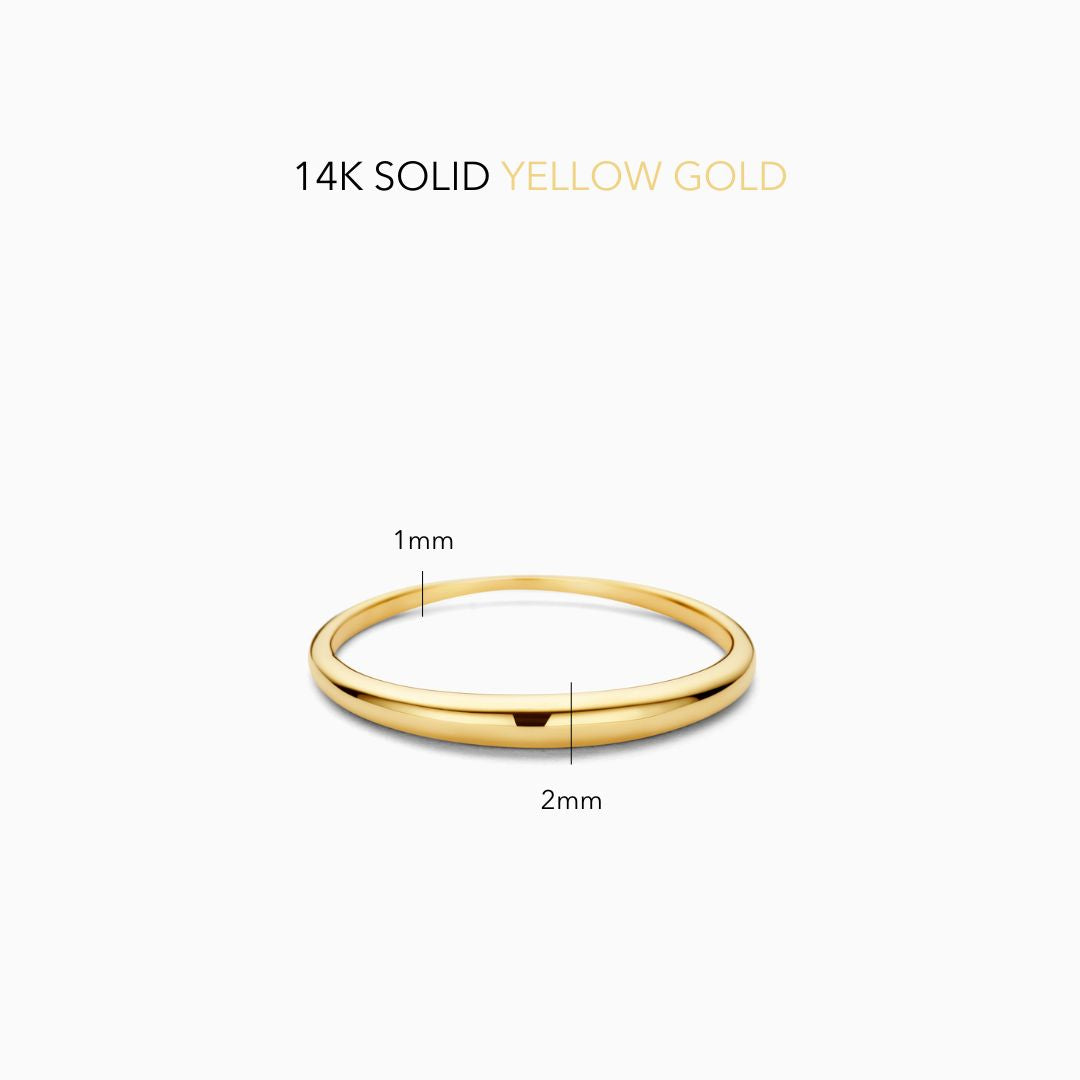 Slanke Dome Ring | Goud