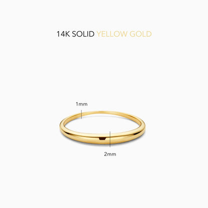 Slanke Dome Ring | Goud