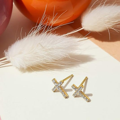 Paved Kruis Studs | Goud