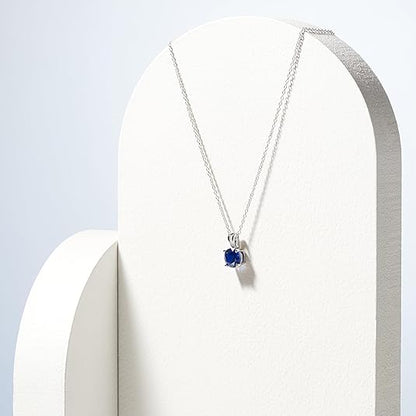 Ronde Slijpvorm Saffieren Ketting | Witgoud