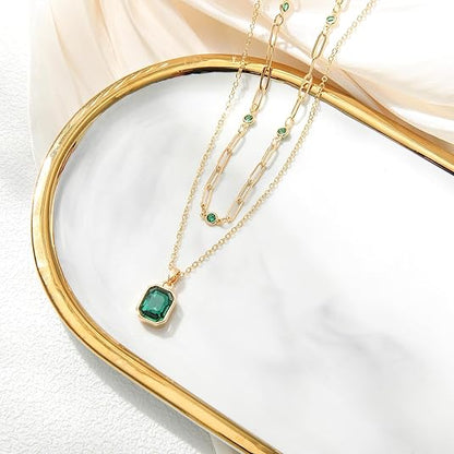 Smaragden Clover Hanger Ketting | Goud