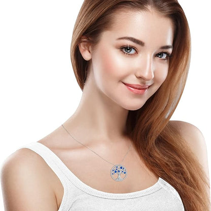 Tree van Life Saffieren Ketting | Witgoud