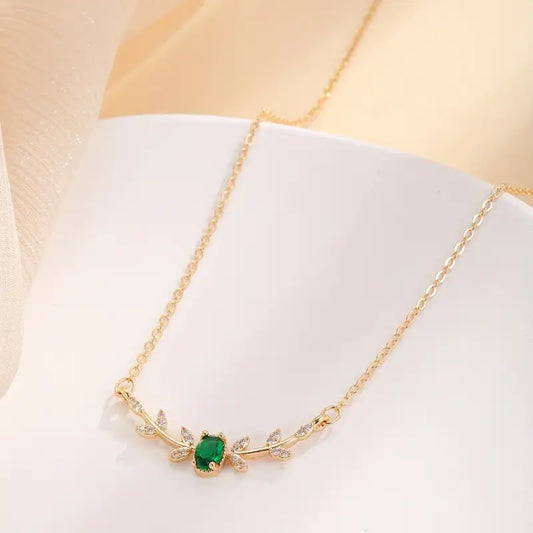 Gouden Smaragden Minimalistische Ketting