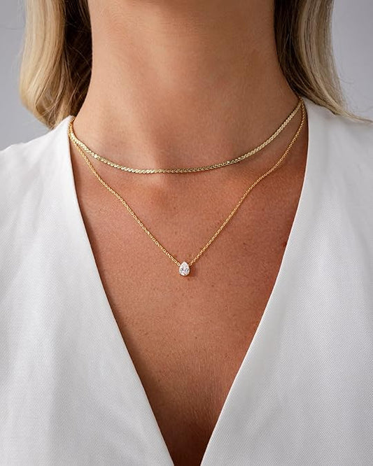 Halo Gelaagde Ketting | Goud