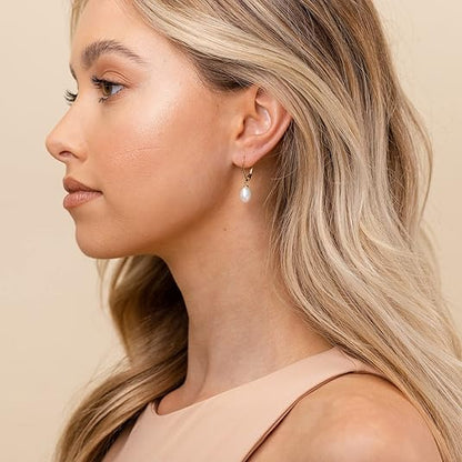 Parel Dangle Oorbellen | Goud