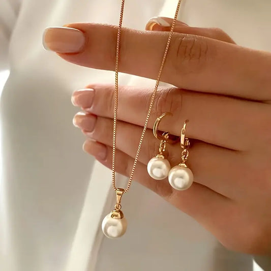 Gouden Grace Parel Sieraad Set | Goud