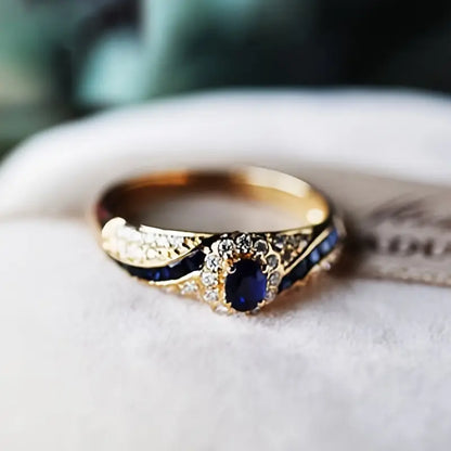 Gouden Saffieren Band Ring