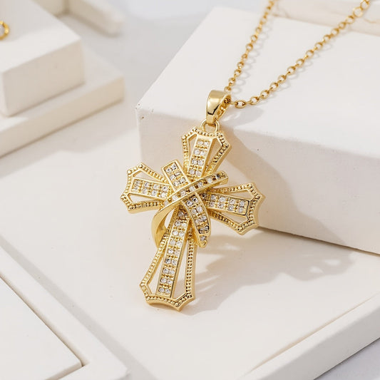 Radiant Kruis Hanger Ketting | Goud