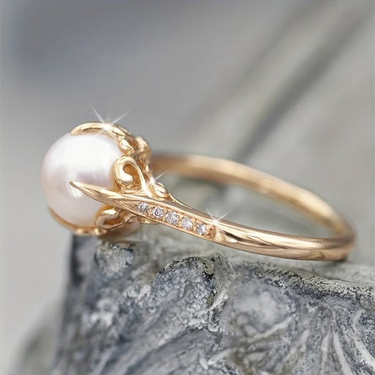 Delicate Parel & Kristallen Ring