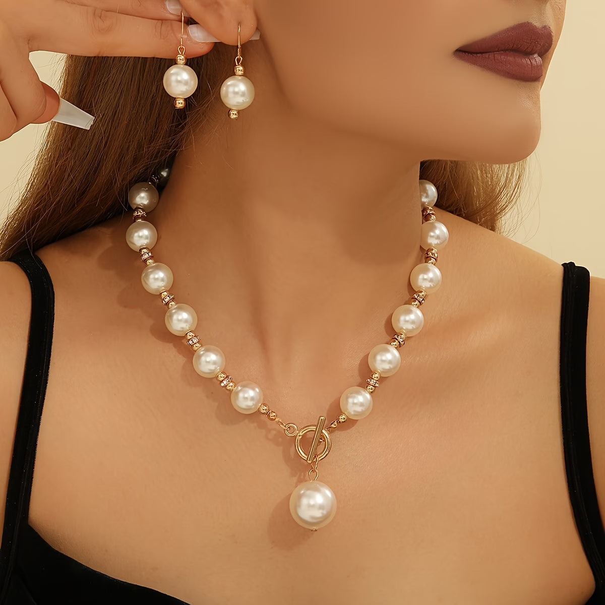 Chunky Parel Statement Ketting Set