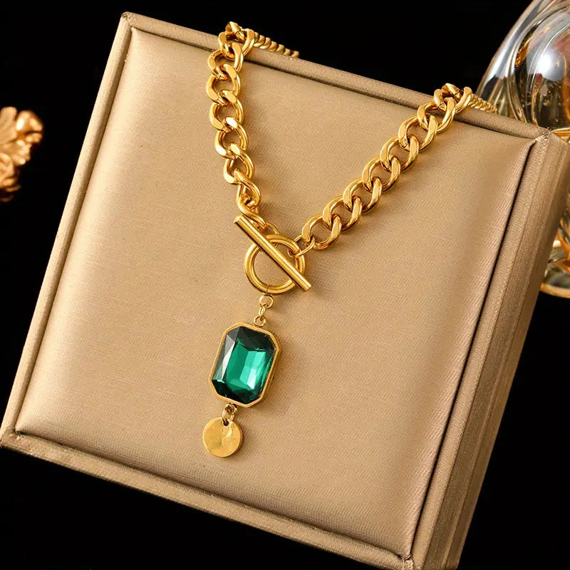 Gouden Smaragden Schakelketting