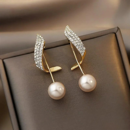 Chic Gouden Parel Druppel Oorbellen