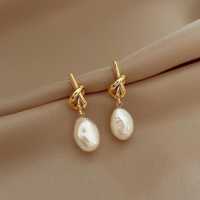 Knotted Parel Elegance Oorbellen