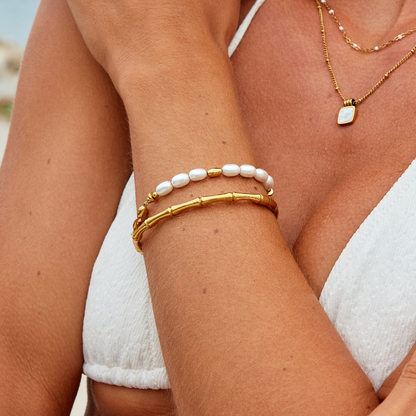 Ara Gouden Bamboe Bangle