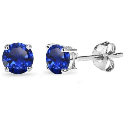 Klassieke Saffieren Stud Oorbellen | Witgoud