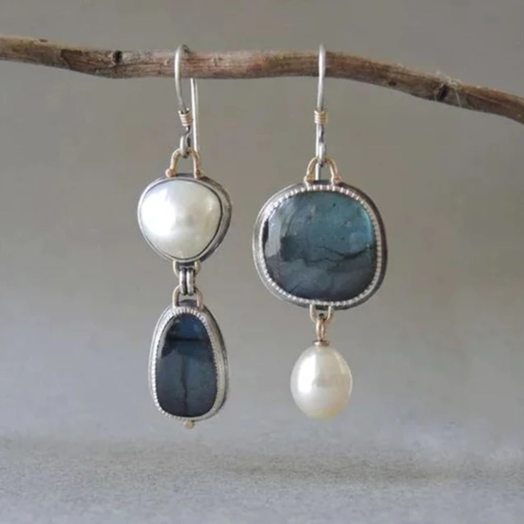 Graceful Blauwe Parel Oorbellen