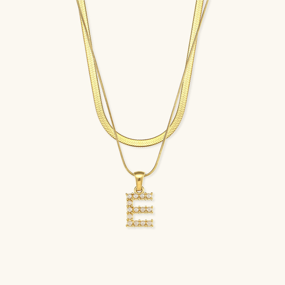 Fiona Gelaagde Gouden Initiaal Letter Ketting