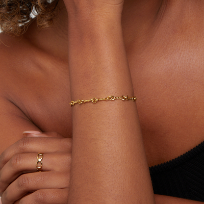 Figaro Gouden Knoop Kettingarmband