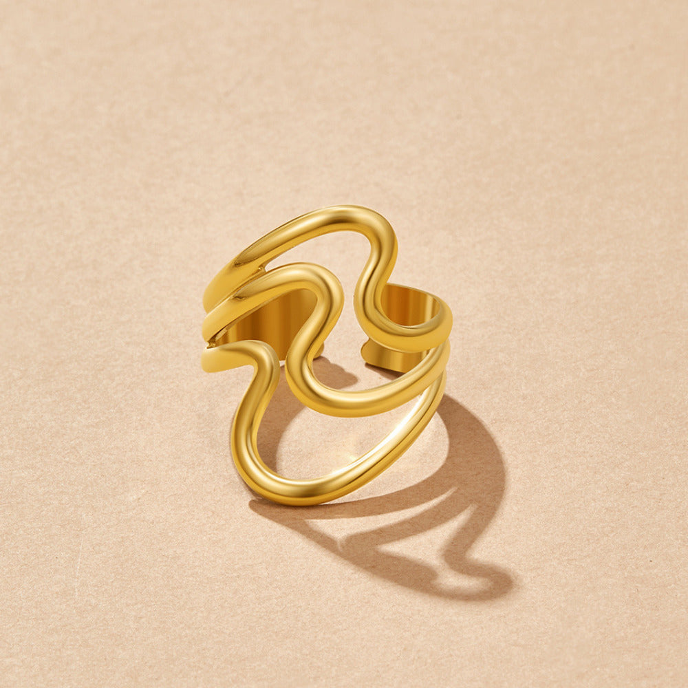 Gouden Golven Wrap Ring