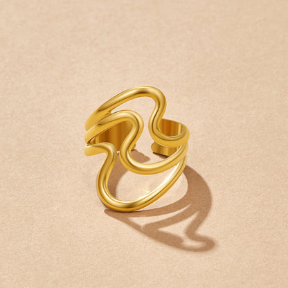 Gouden Golven Wrap Ring