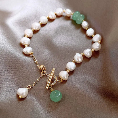 Freshwater Parel & Jade Armband
