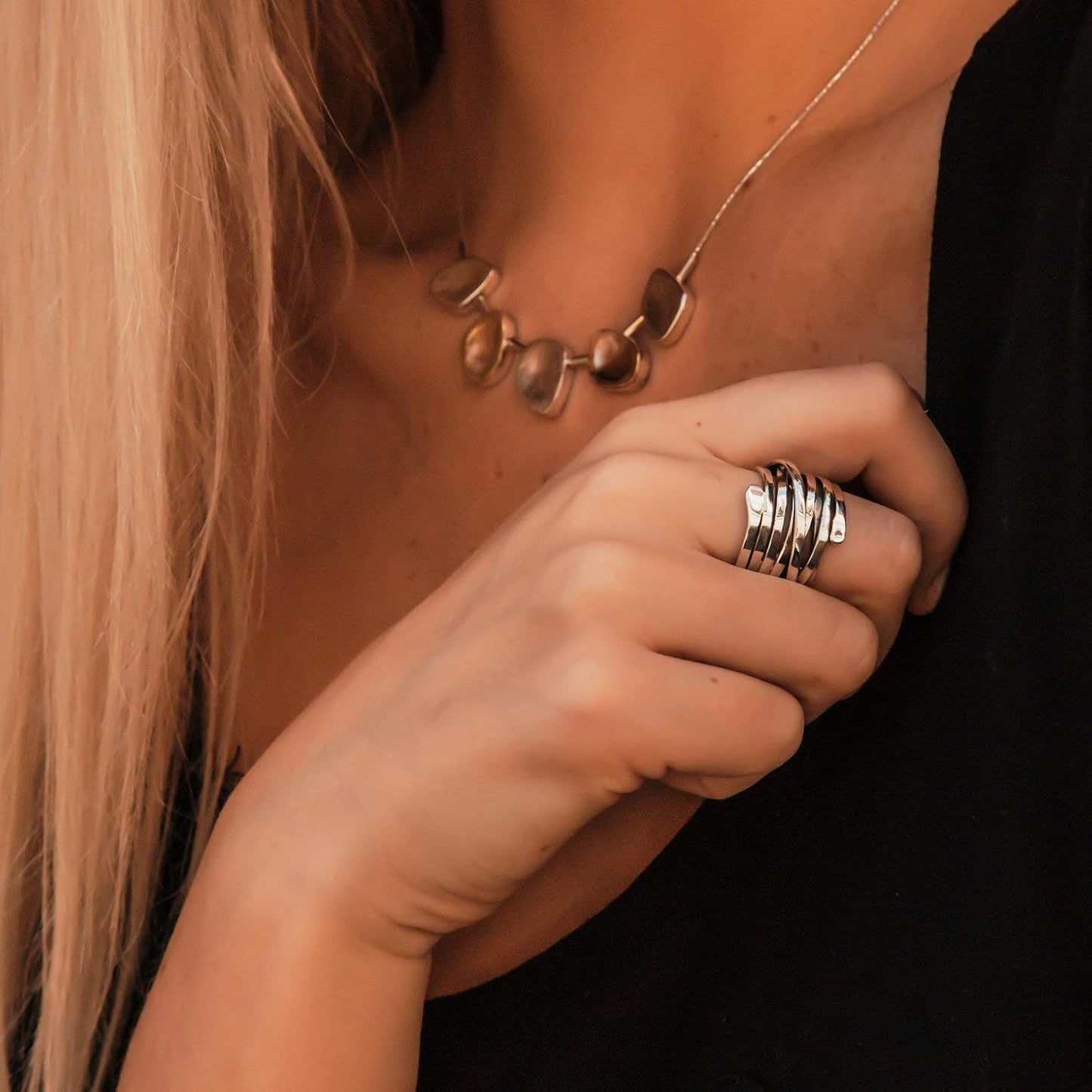 Zilveren Multi Band Wikkel Ring