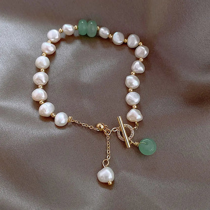 Freshwater Parel & Jade Armband
