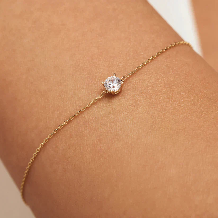 Cléa Moissanite Steen Armband | Goud