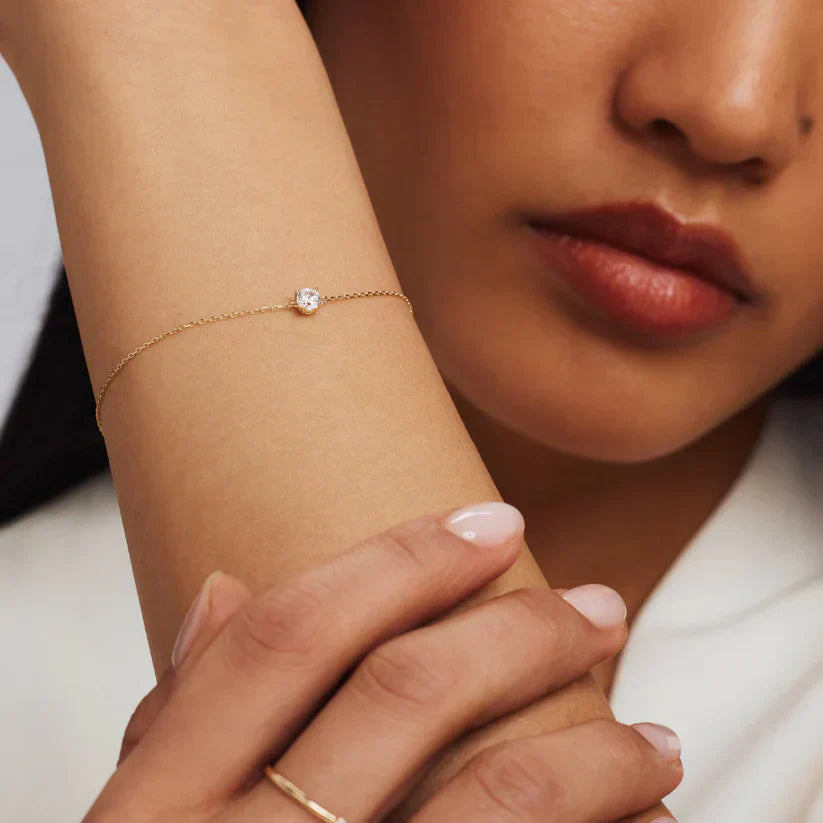 Cléa Moissanite Steen Armband | Goud