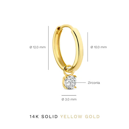 Larmes de Lune Steen Creolen | Goud