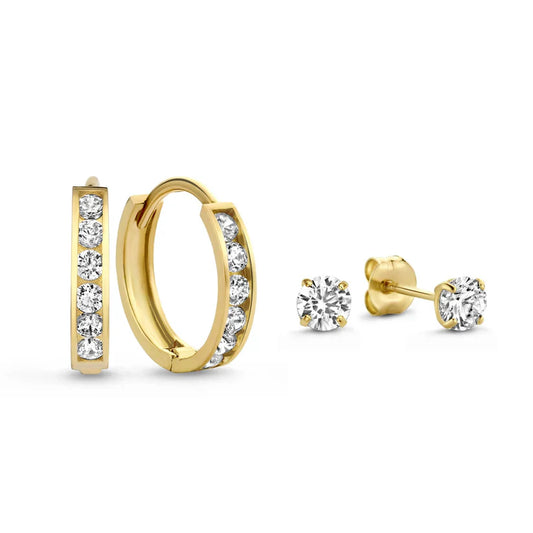 Dara Brillane Steen Oorbellen Set | Goud