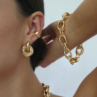 Statement Interlocking Oorbellen | Goud