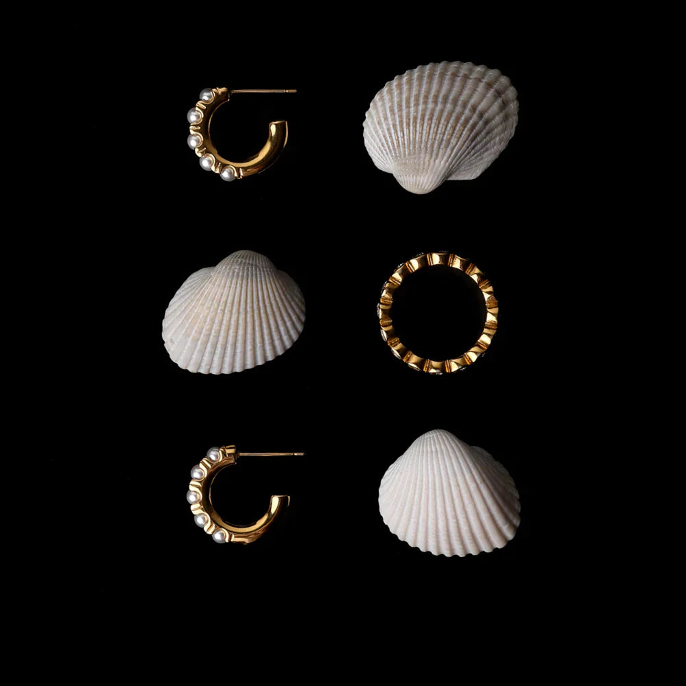 Mother-of-Pearl Bedel Oorbellen