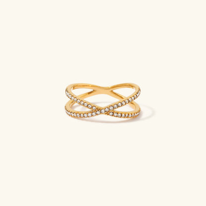 Nia Gouden Diamanten Kruis Ring