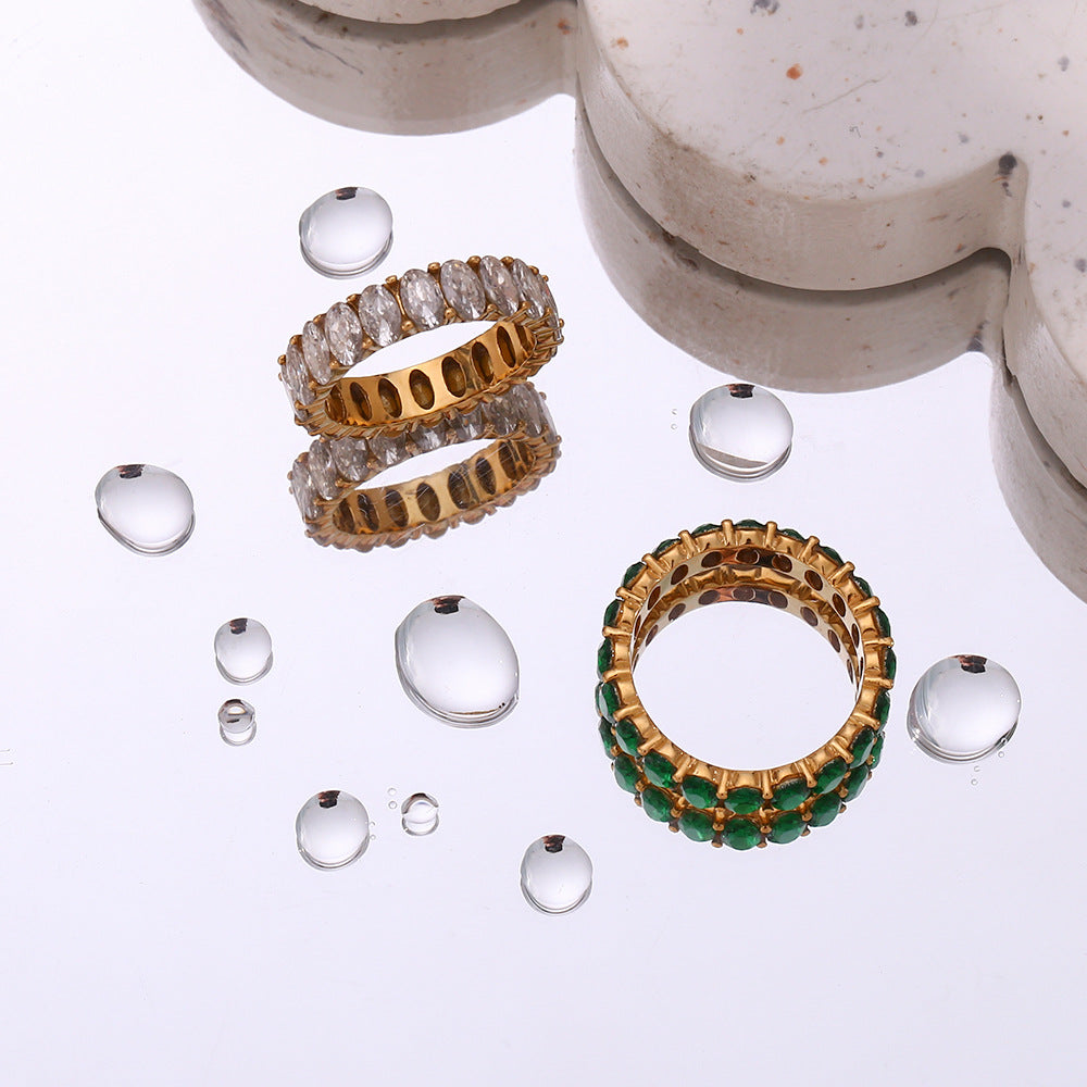 Antoinette Diamanten Simulant Gouden Ring